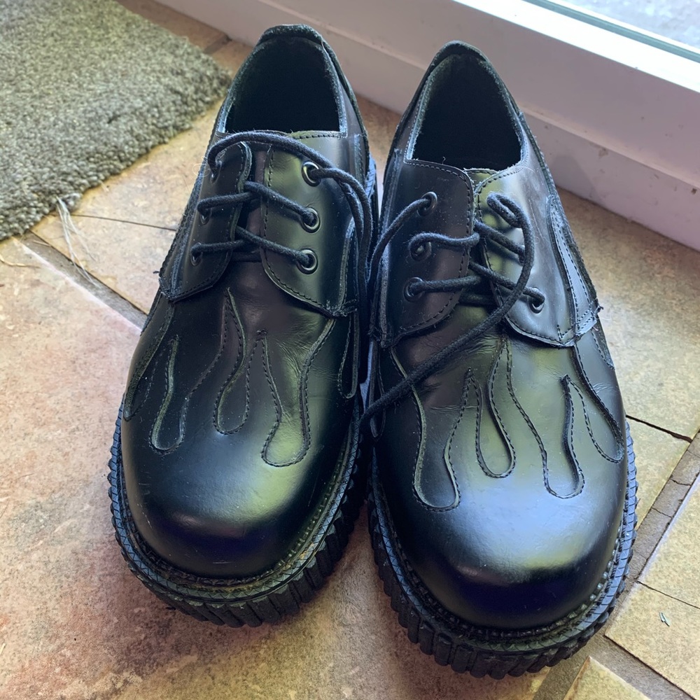 Rare 90s Vintage Demonia Black Flame Creepers